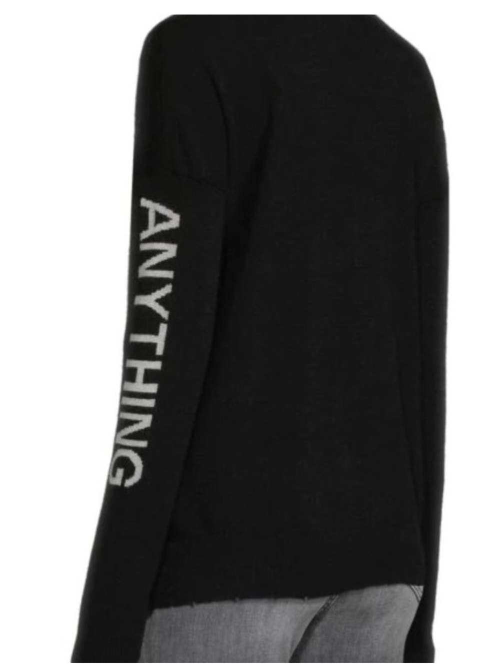 NEW Zadig and Voltaire Gaby Cashmere Sweater Girls Can Do Anything Black Small - Picture 3 of 9
